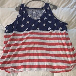 American flag plus size tank top